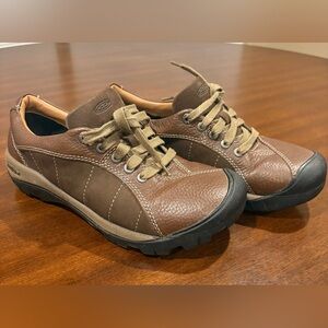 KEEN Presidio Cascade Women’s Shitake Brown Leather Lace Up Oxford Sneakers Shoe